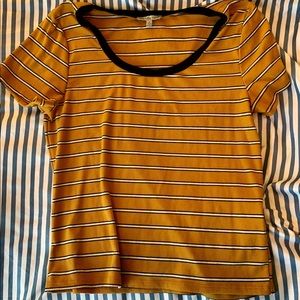 Charlotte Russe Mustard Yellow Striped Shirt